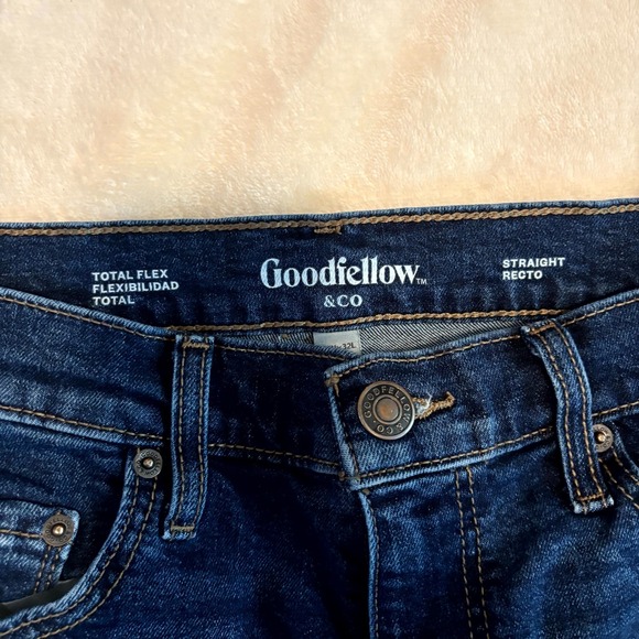 Goodfellow & Co Men's 34x32 Total Flex Straight Leg Jeans Dark Wash Denim - Picture 2 of 6